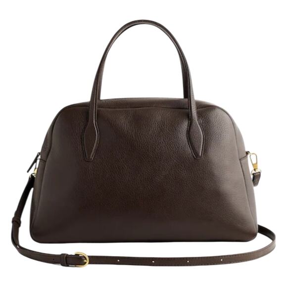 Madewel Top Handle Crossbody Bag in Soft Grain Leather Dark Brown - Picture 3 of 14